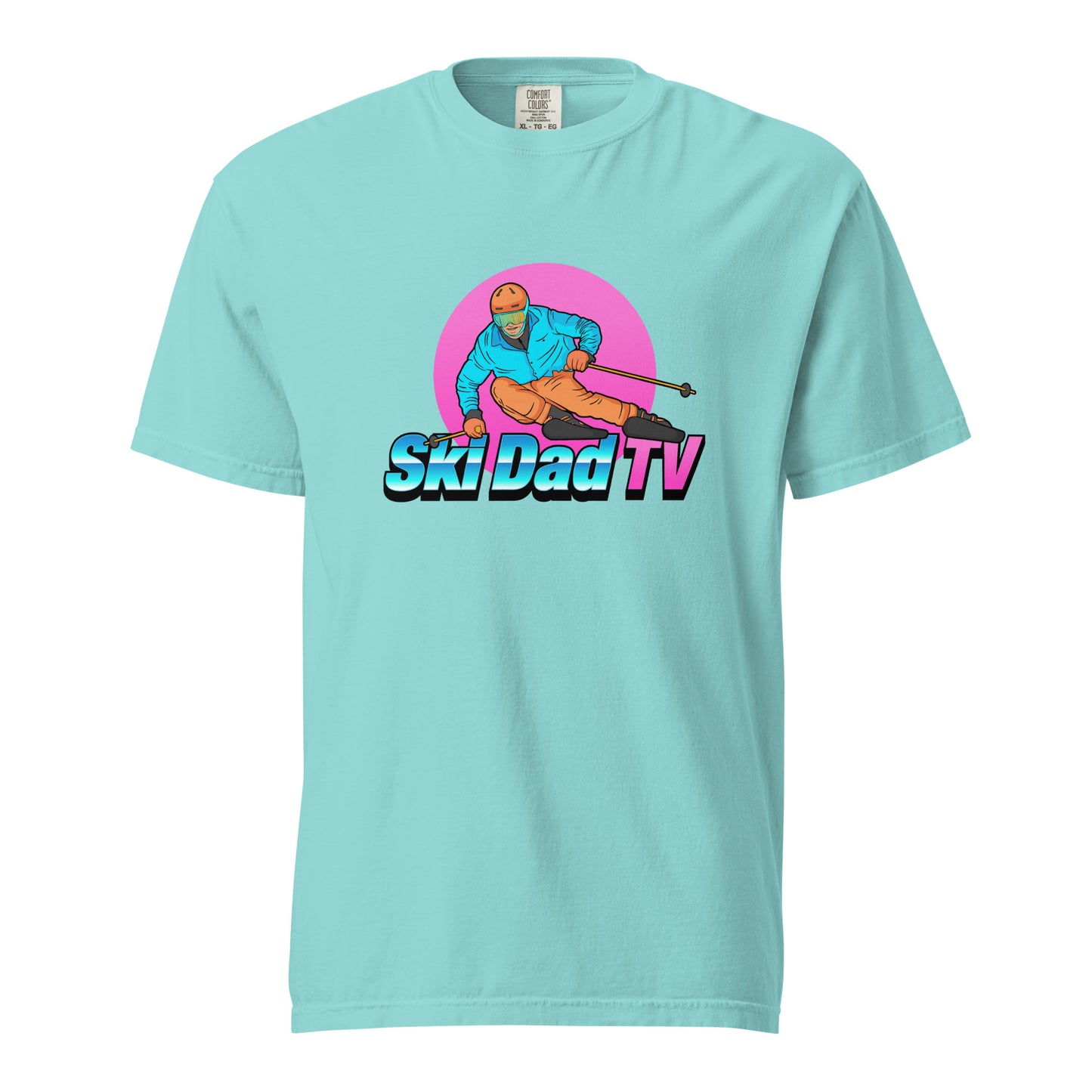 A Ski Dad Favorite Bright Teal Original Ski Dad TV Tee